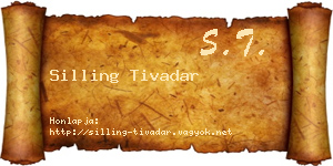 Silling Tivadar névjegykártya